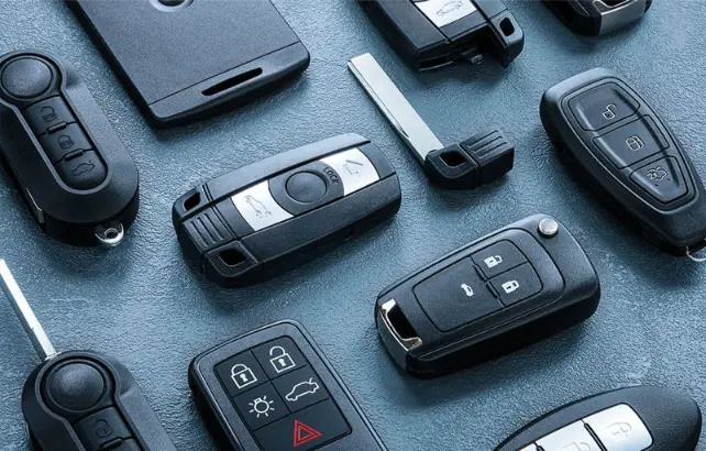 multiple car keys on display